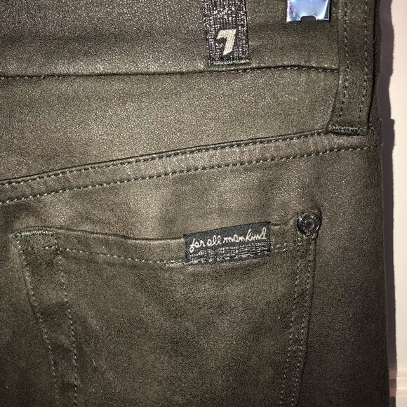 7 for All Mankind High Waisted Brown Faux Suede 25 - Picture 5 of 7